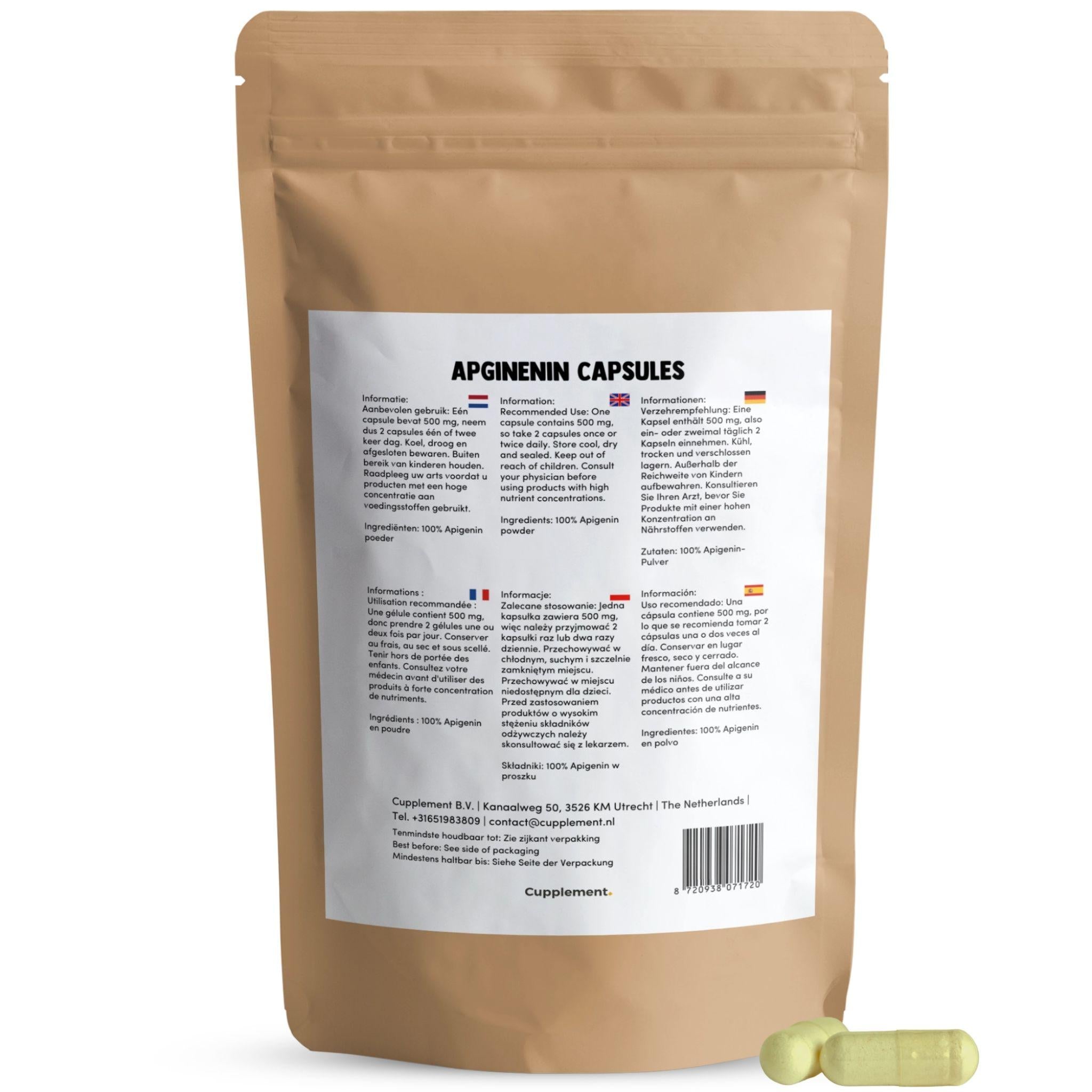 Apigenin Extrakt 100mg - 60 Kapseln - Cupplement - Adaptogen - Adaptogene - Apigenin - montcalia.ch