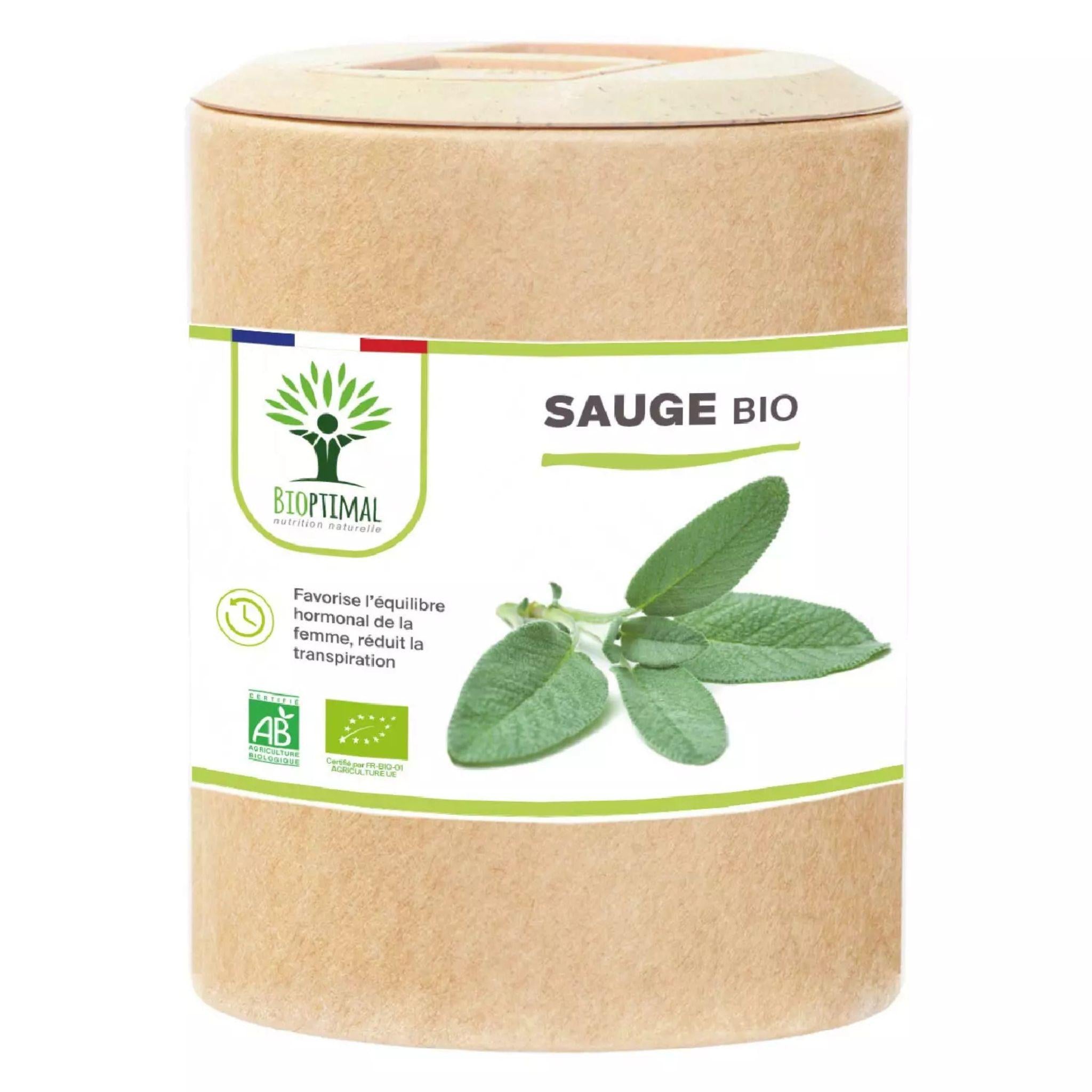 Bio Salbei - 200 Kapseln - Bioptimal - Adaptogen - beauty - Bio - montcalia.ch