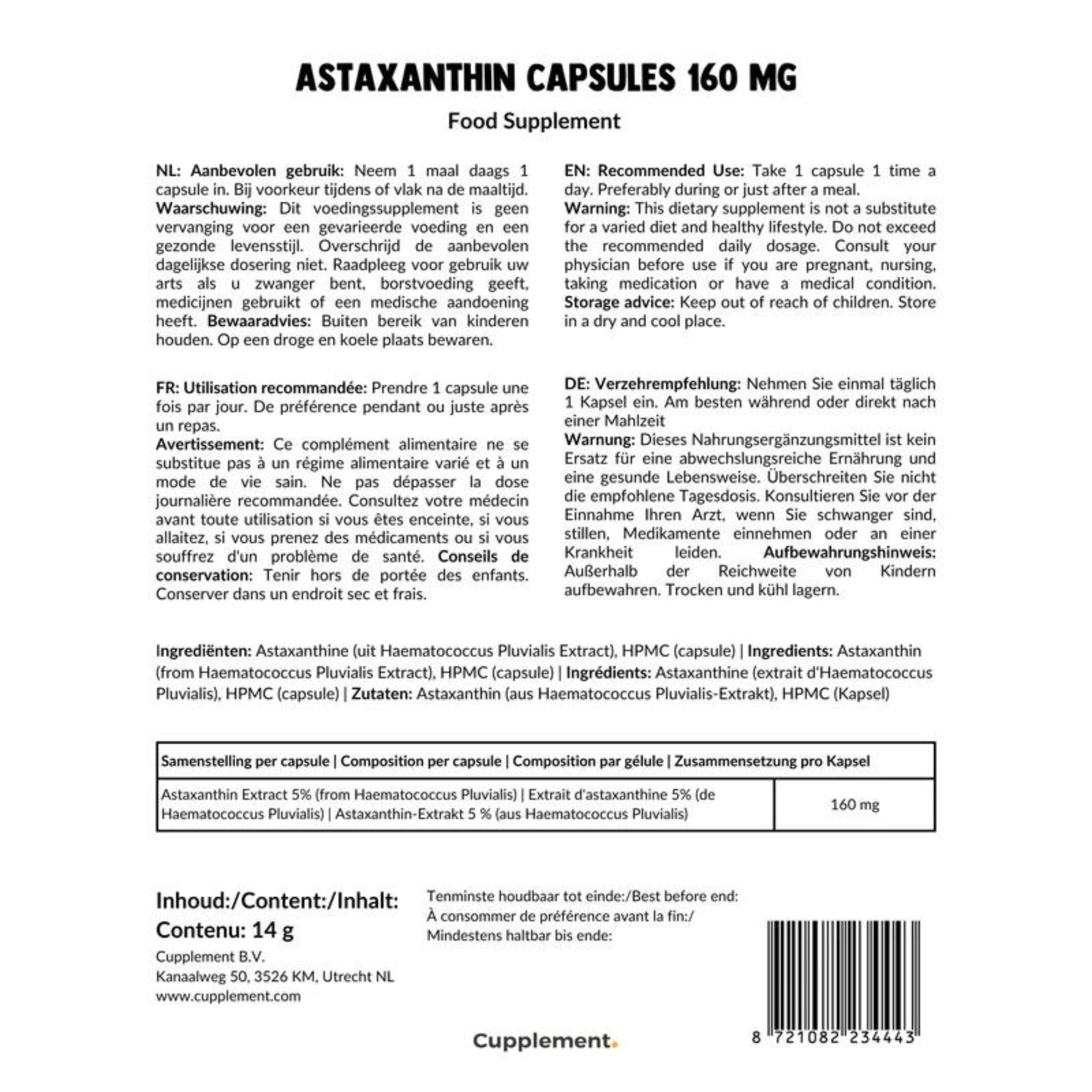 Bio Astaxanthin - 60 Kapseln